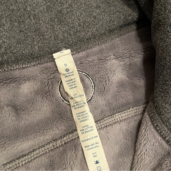 Lululemon Post Chaturanga Women’s Pullover Black / Ambient Grey / Black Size 6 - Picture 9 of 11